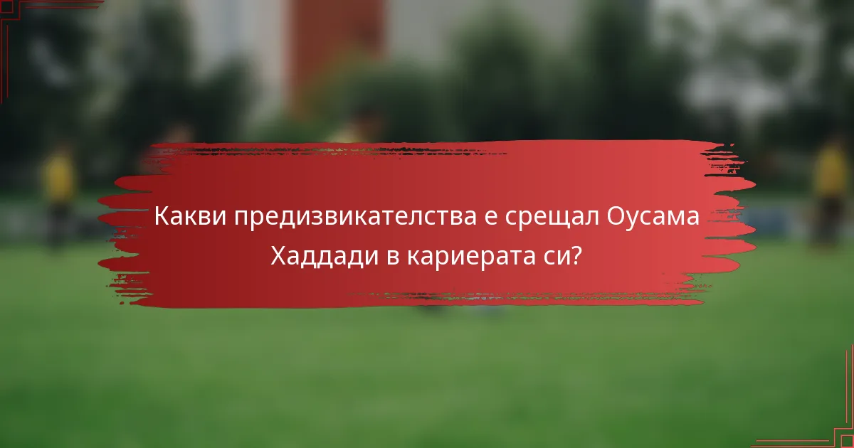 Какви предизвикателства е срещал Оусама Хаддади в кариерата си?