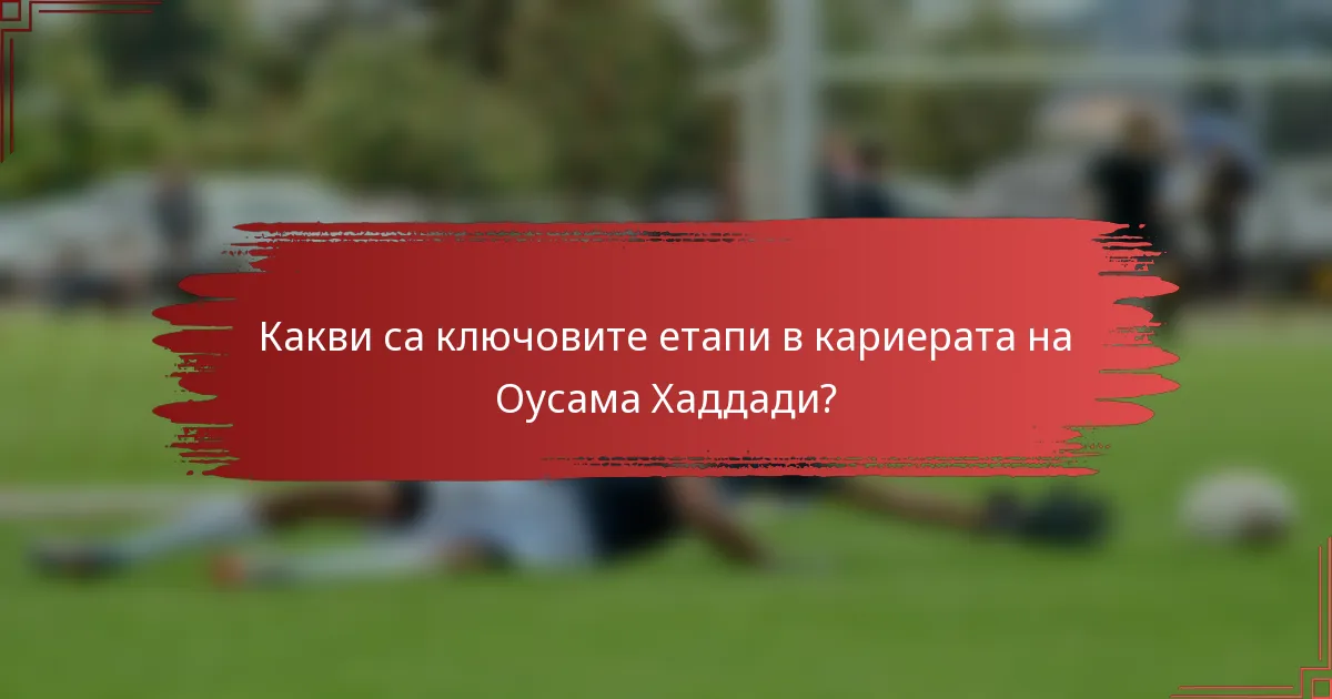 Какви са ключовите етапи в кариерата на Оусама Хаддади?