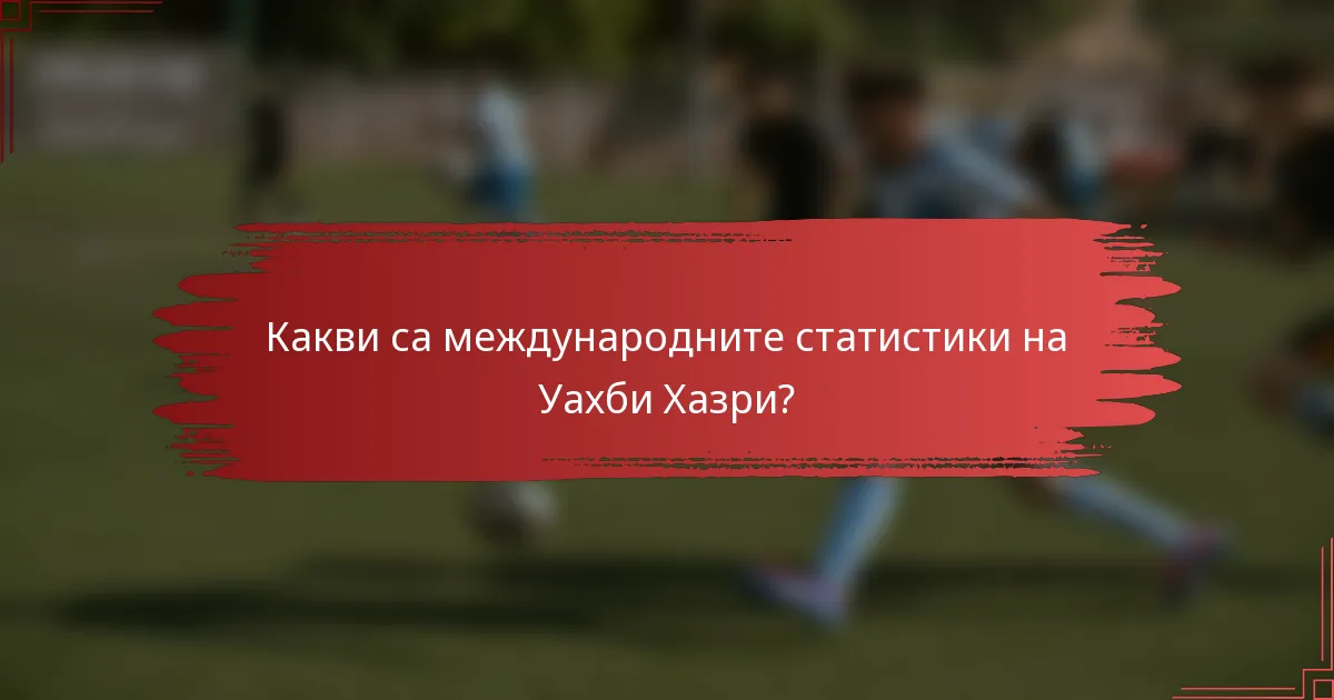 Какви са международните статистики на Уахби Хазри?