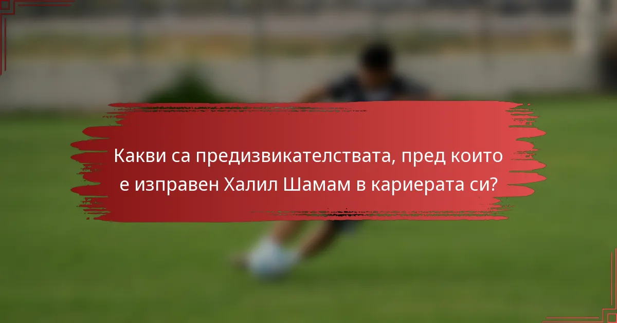 Какви са предизвикателствата, пред които е изправен Халил Шамам в кариерата си?