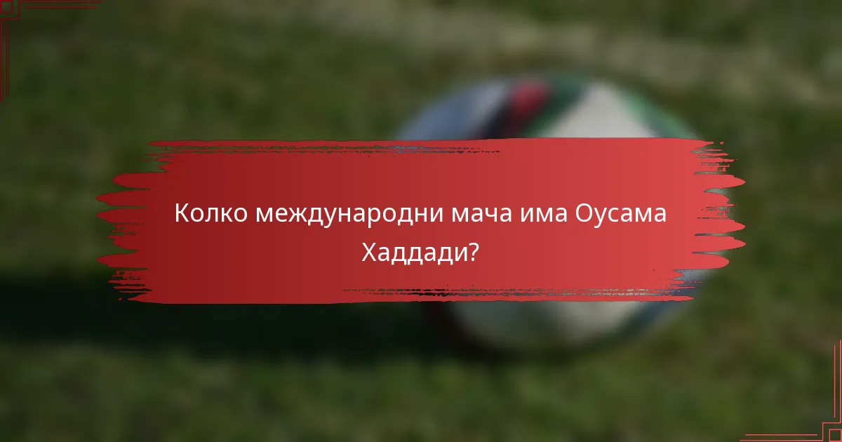 Колко международни мача има Оусама Хаддади?