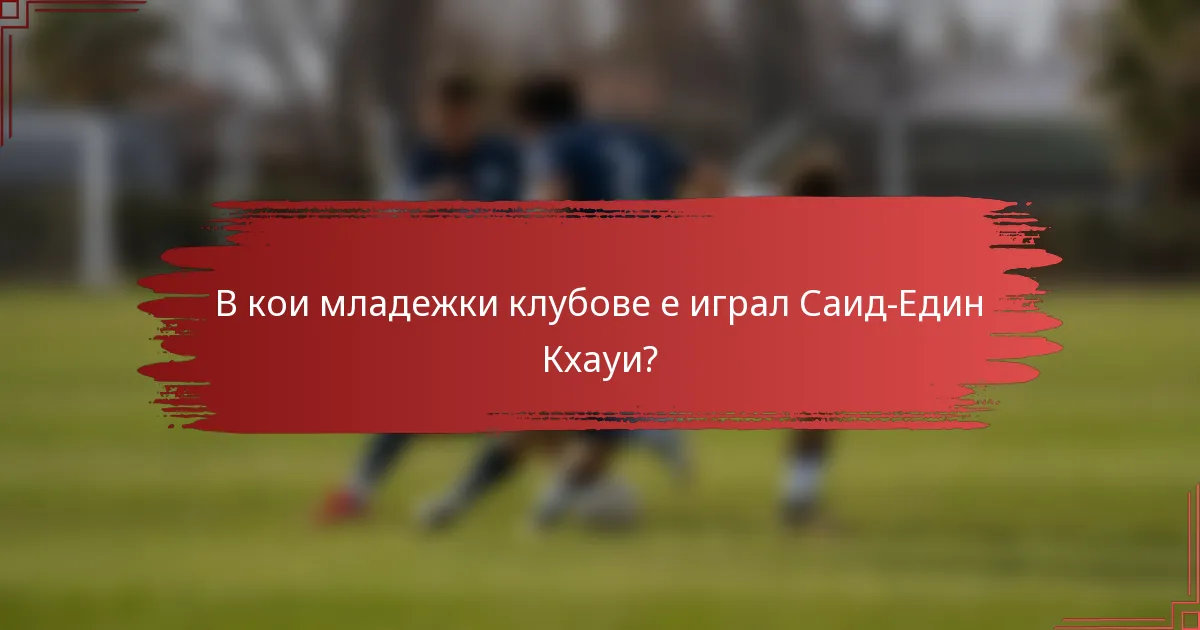 В кои младежки клубове е играл Саид-Един Кхауи?