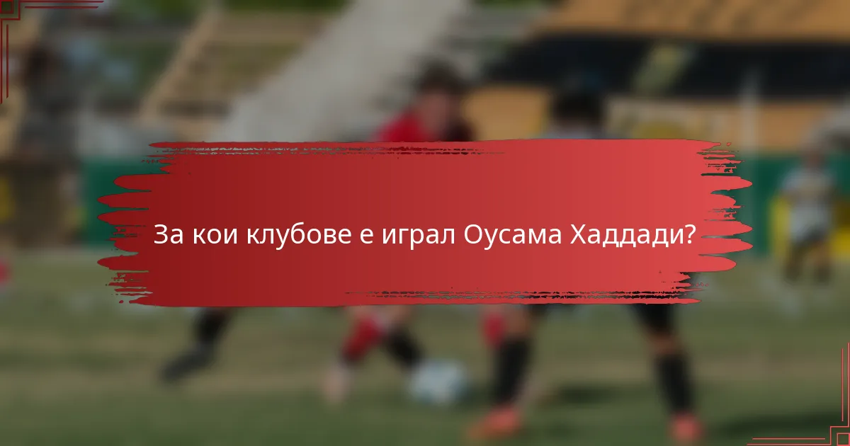 За кои клубове е играл Оусама Хаддади?